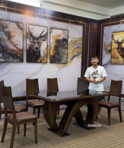 BỘ BÀN ĂN CHÂN CÁNH TIÊN 6 GHẾ