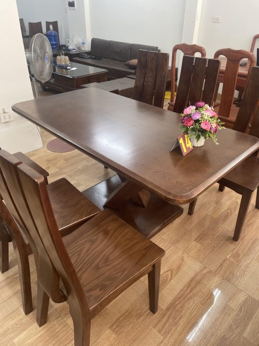 Bàn Ăn Chân Thuyền Chéo Kèm 6 Ghế H2