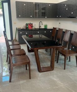 Bộ bàn ăn chân quỳ nguyên khối