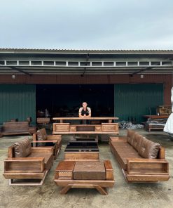 Bàn ghế sofa phòng khách gỗ sồi Nga