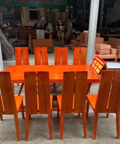 Bộ bàn ăn chân chim sải cánh 6 ghế H2 và H3 gỗ sồi Nga