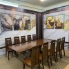 Bộ bàn ăn chân chữ X 10 ghế gỗ sồi Nga