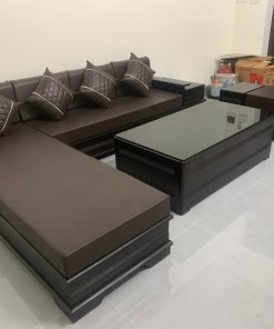 Sofa phòng khách gỗ sồi Nga mẫu chân pháo