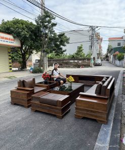 Sofa đối chân pháo gỗ sồi Nga