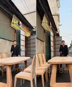 Bộ bàn ăn chân Nguyên khối bản size to víp